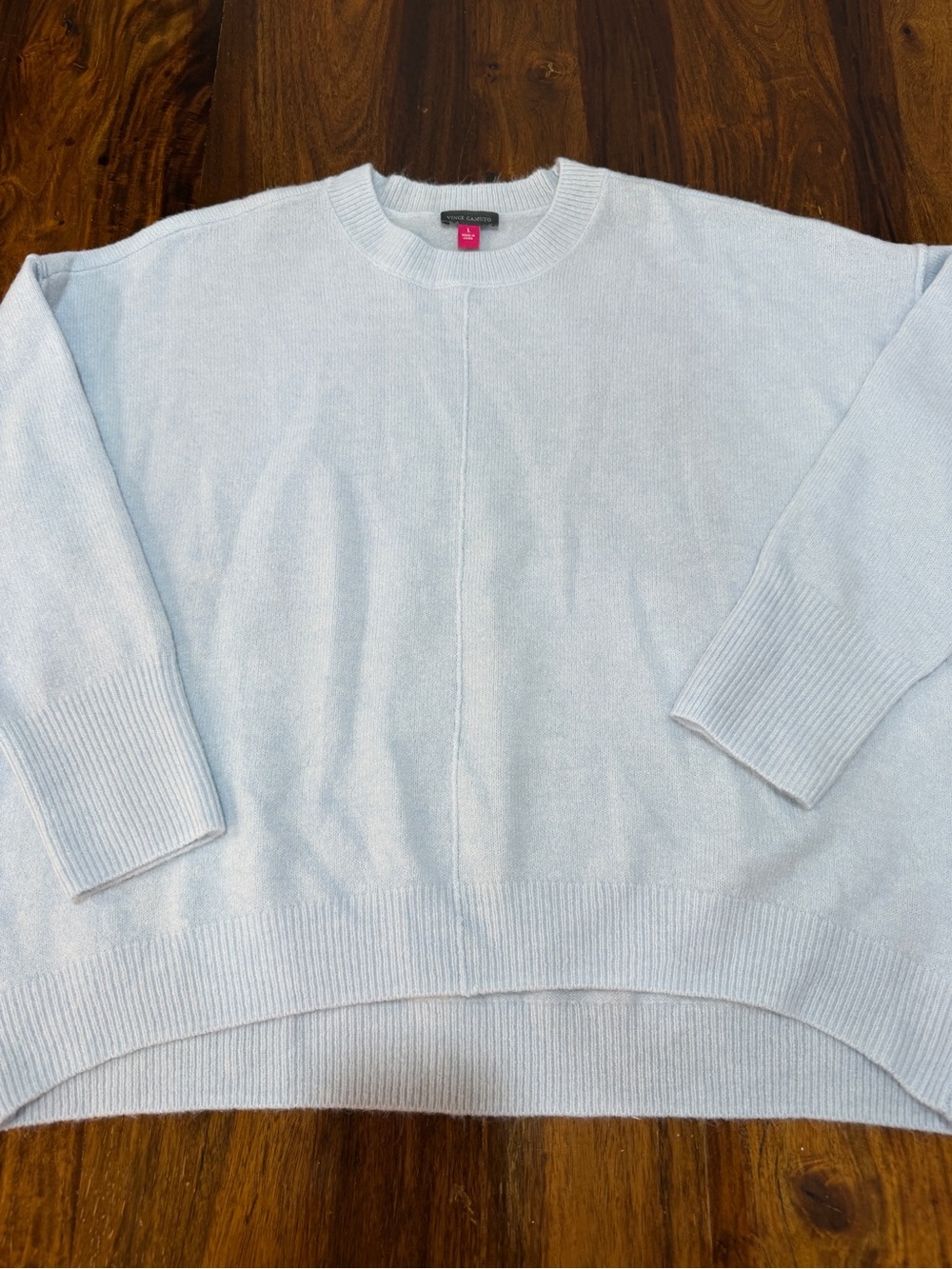 Vince Camuto Ice Blue Crew Neck Pullover Sweater Women's L Quiet Luxury